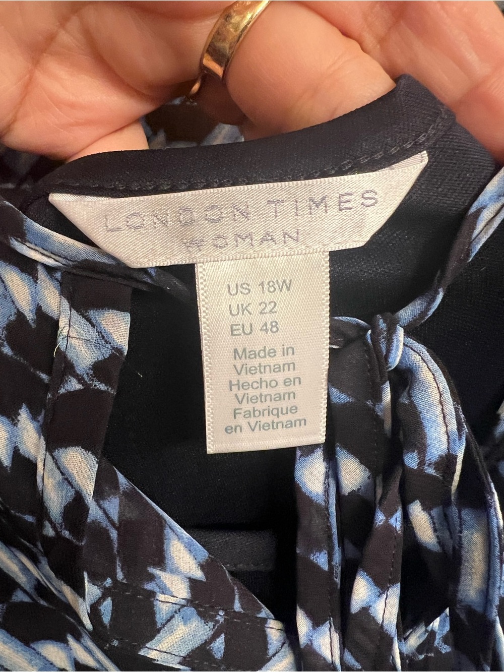 London Times Navy and White Maxi Dress - Picture 4 of 7